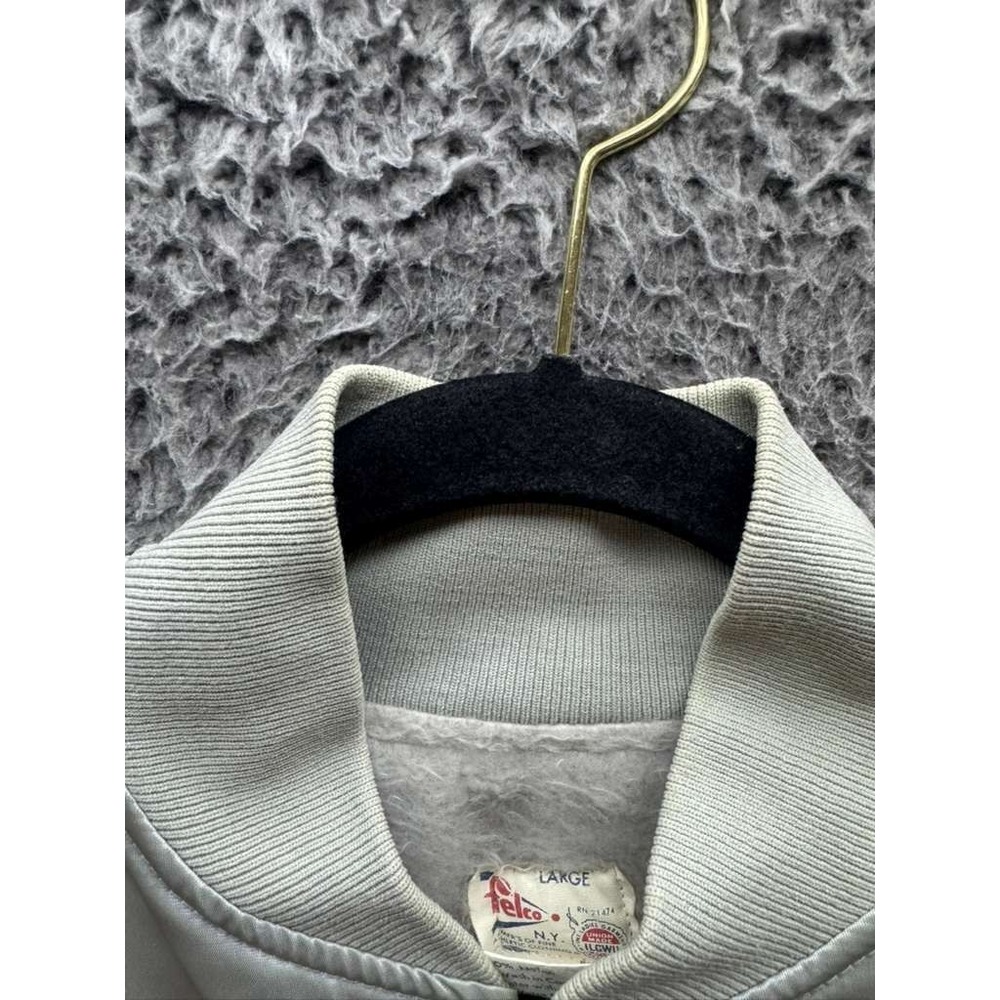 Vintage‎ Felco Circle BMW Nylon Satin Full-Snap Bomber Jacket Gray Mens Size L - Picture 6 of 13